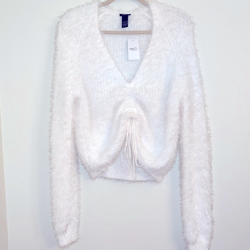 Adjustable Length Fuzzy Sweater
